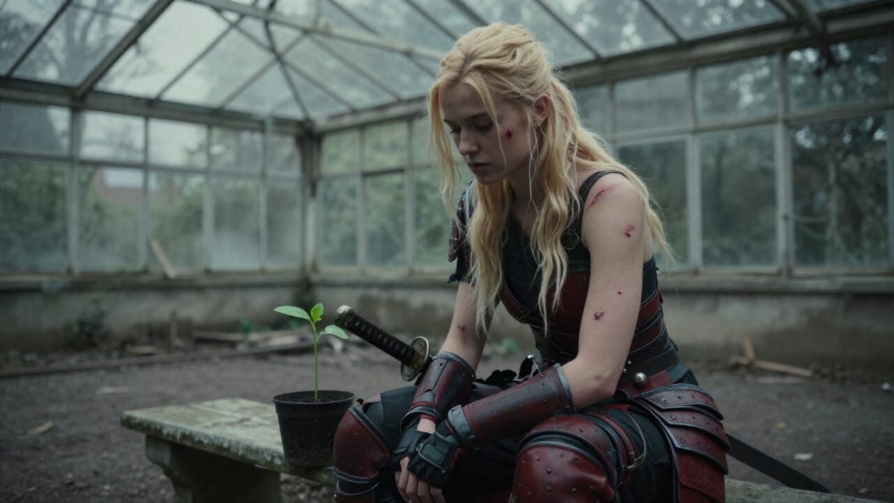 Warrior Finds Hope in Ruined Greenhouse