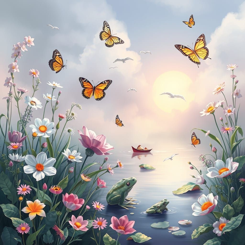 Serene Spring Blooms in Vibrant Colors