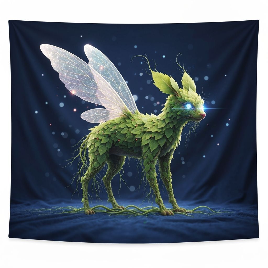 Ethereal Leaf Creature in a Surreal Style