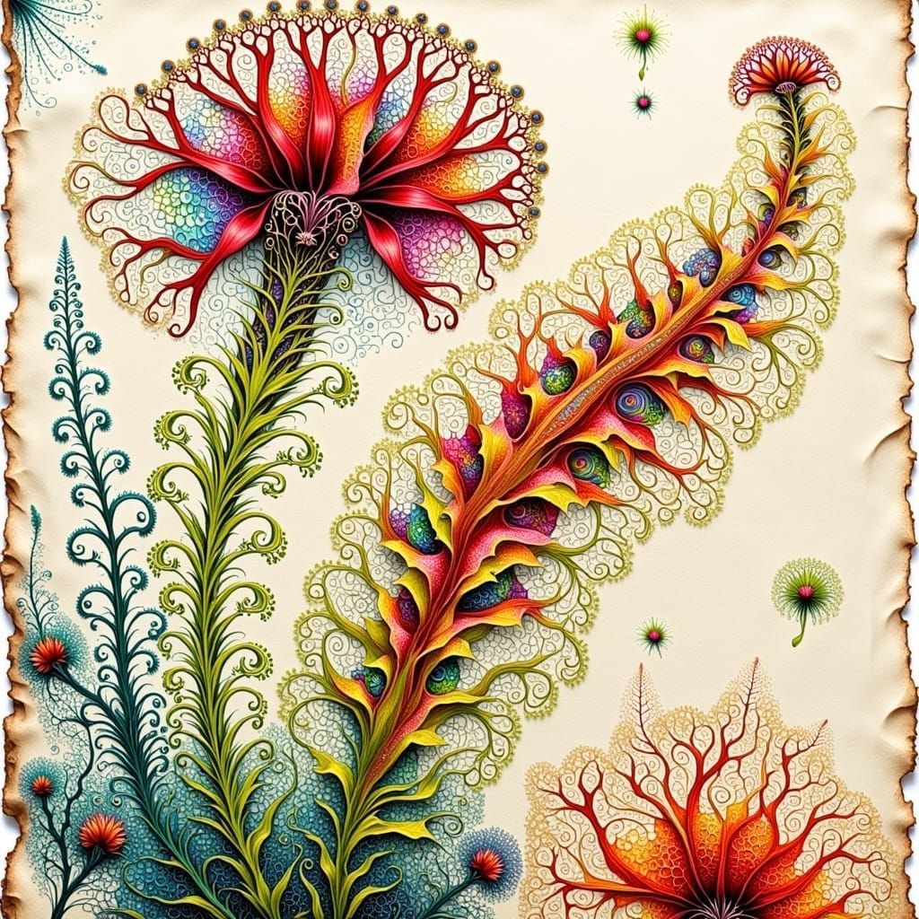 Intricate Botanical Masterpiece on Paisley Background