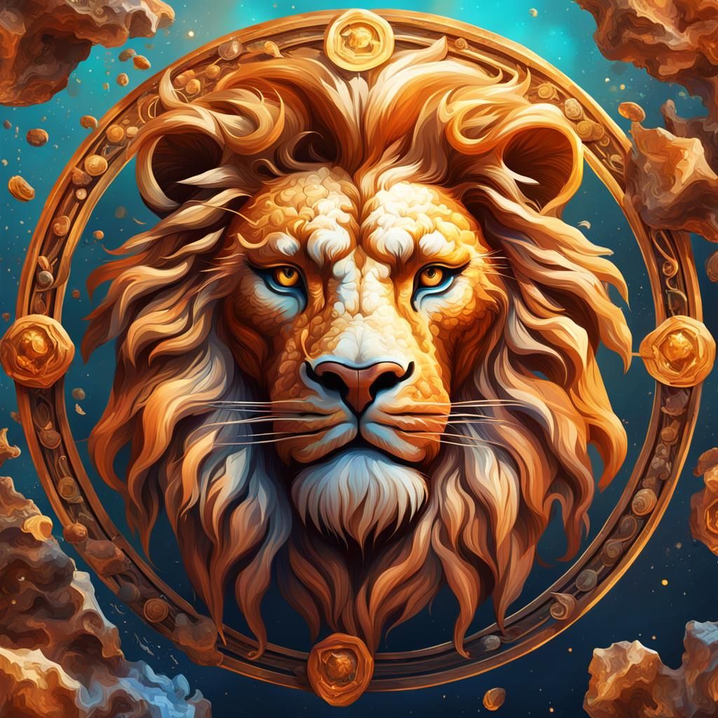 Hyperrealistic Leo Zodiac Sign Splash Art