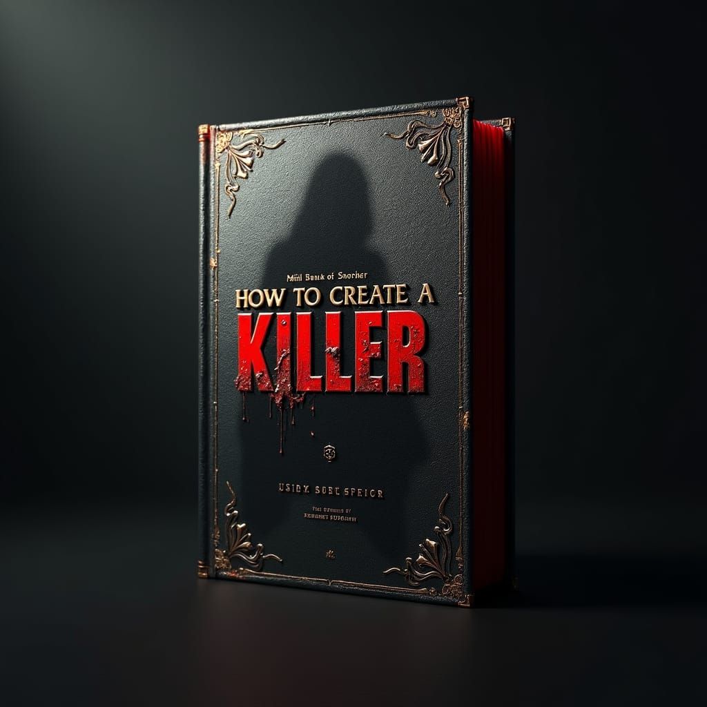 Grungy Book Cover with Spectral Figure, 3D Render