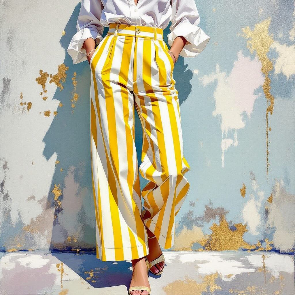 Woman in Striped Pants: Rococo, Impressionist, Romantic Fusi...