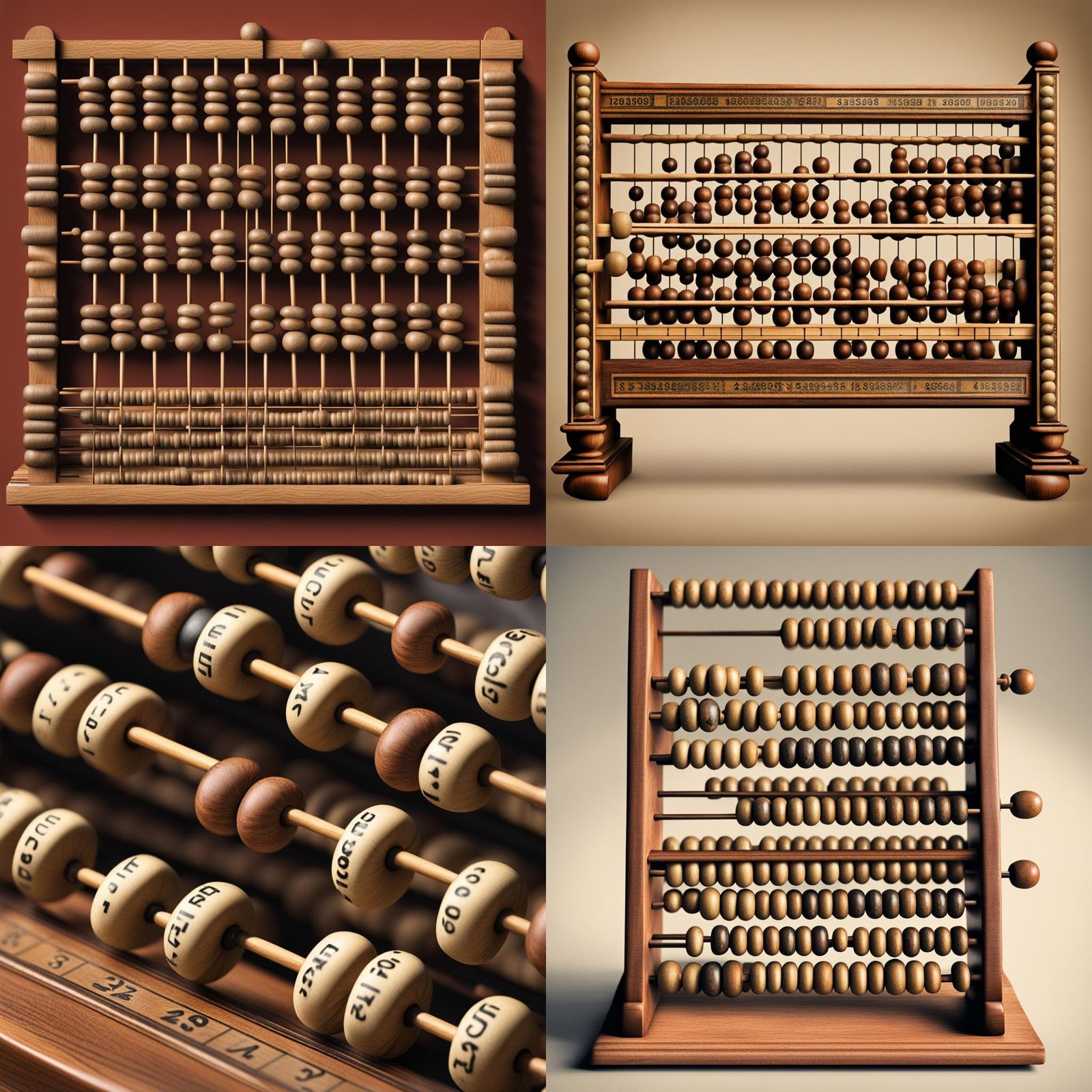 Historic Abacus in Use: Photorealistic Image
