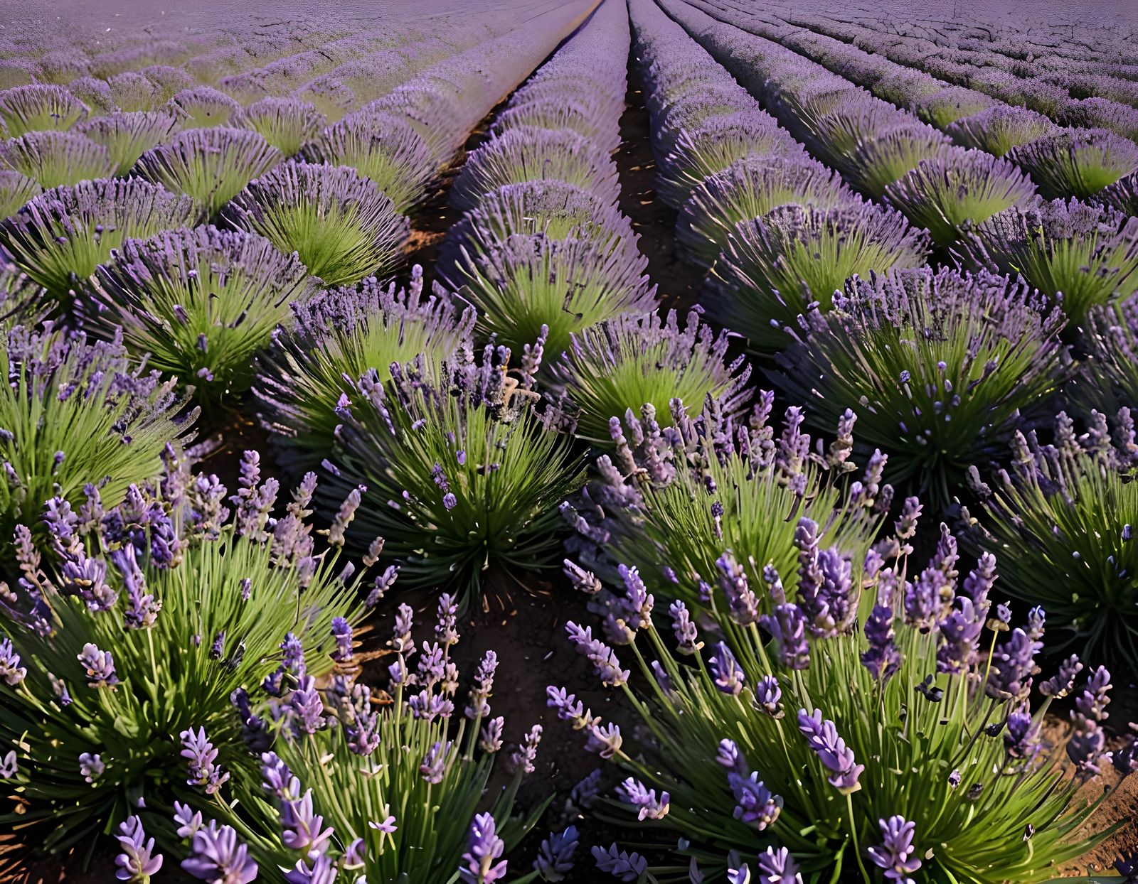 Lavender Field Stretching to the Horizon
