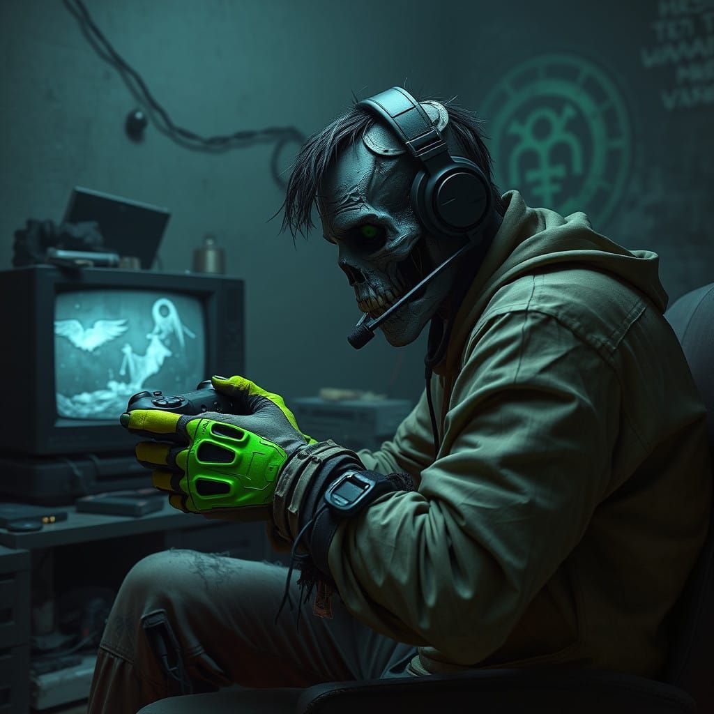 Undead Gamer in Post-Apocalyptic PS4 Lair
