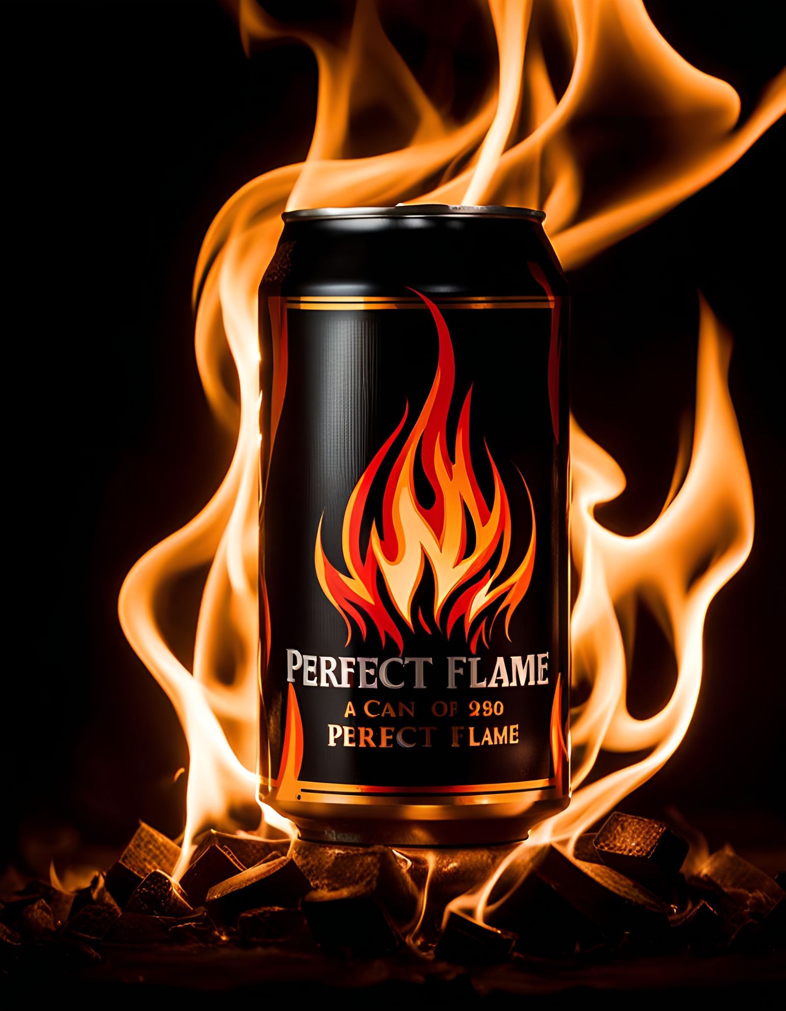 Beer Can Ablaze: High Octane Photo of Perfect Flame