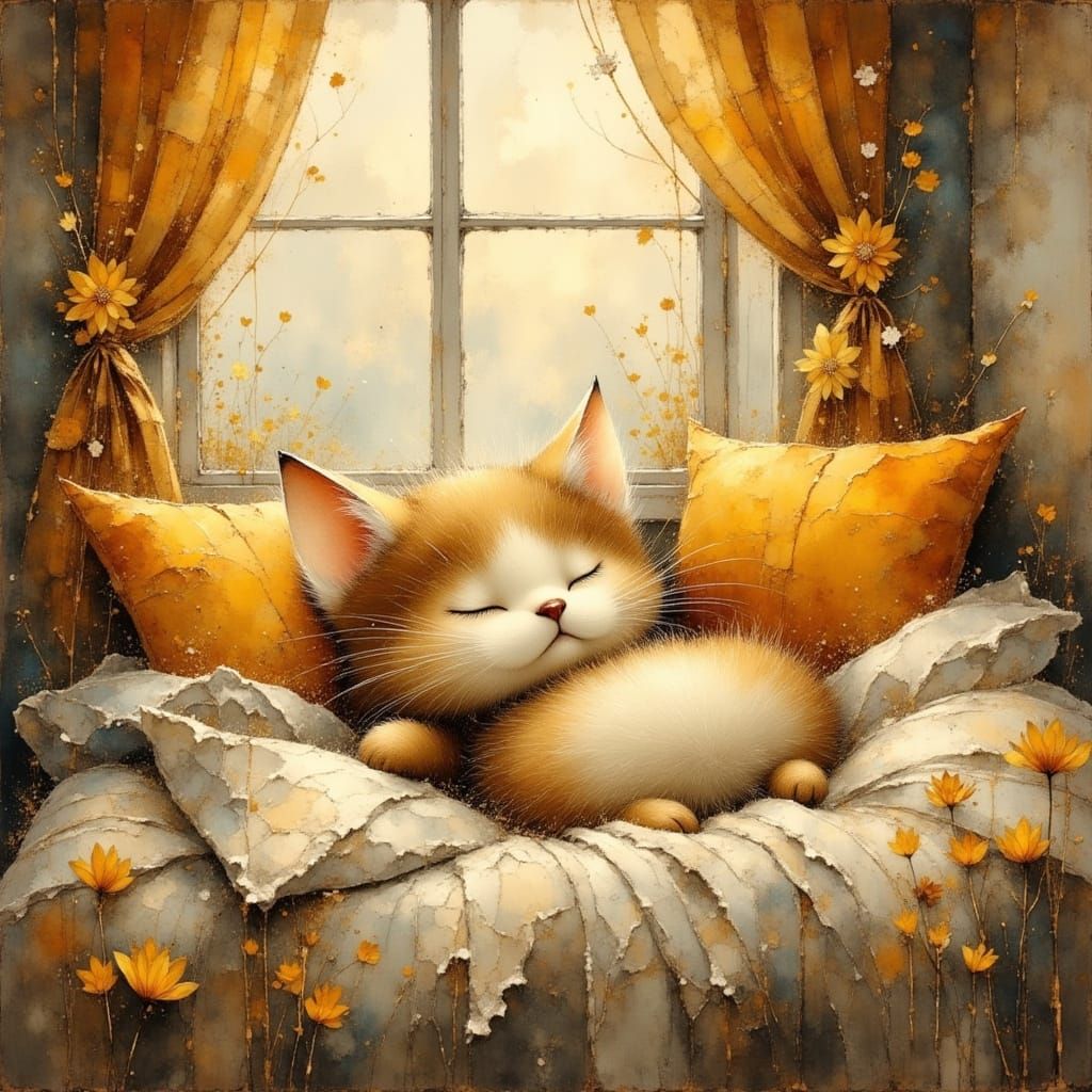 Cozy Kitty Painting 2