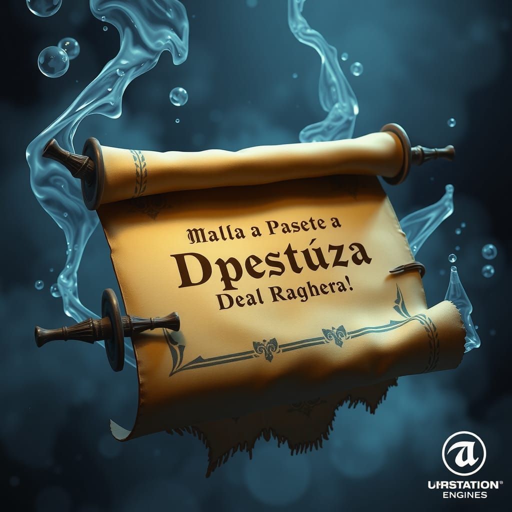 Magical Spell Scroll in Detailed Matte Painting