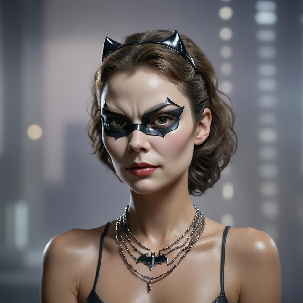 Realistic Catwoman Portrait in Soft Natural Lighting