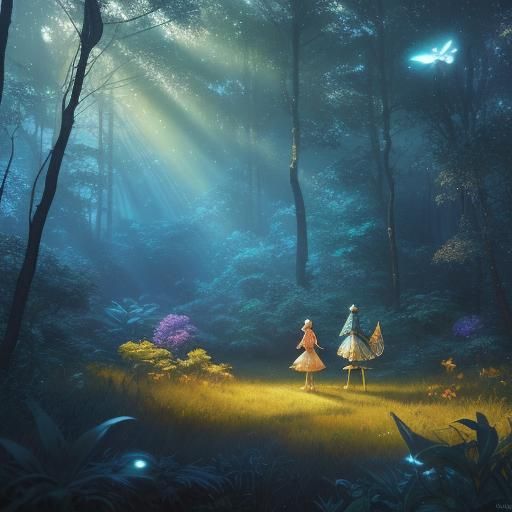 Fairies in Whimsical Forest: Pixar-Inspired 3D Art