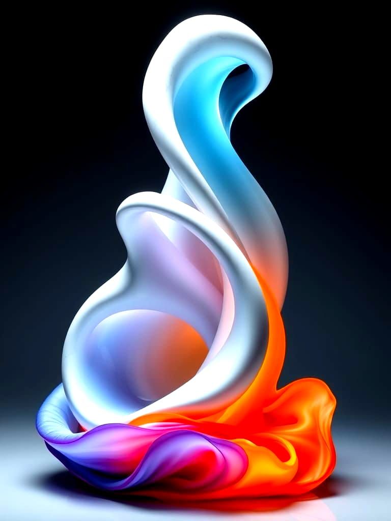 Surreal Futuristic Sculpture in Ombre Hues