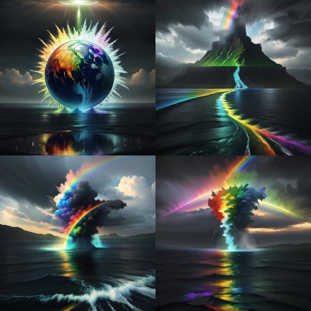 Rainbow Water Digital Matte Painting