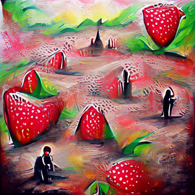 Lush Strawberry Field in Summer