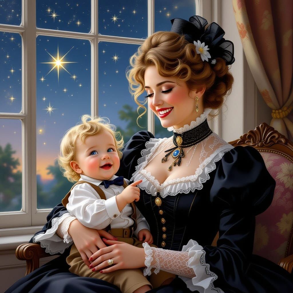 A masterful and beautiful portrait of a beautiful lady in Vi...