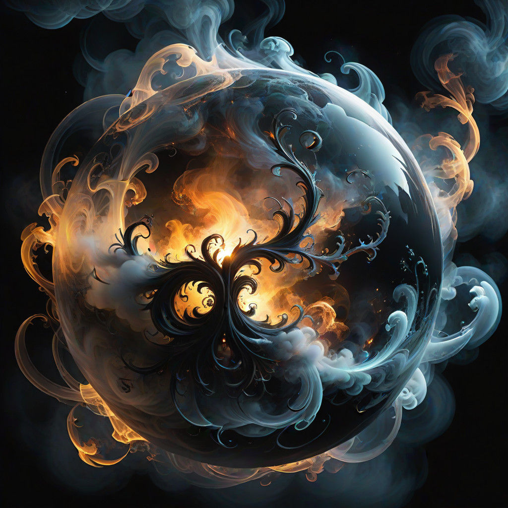 Mystical Orb Enveloped in Dark Fantasy Fumes