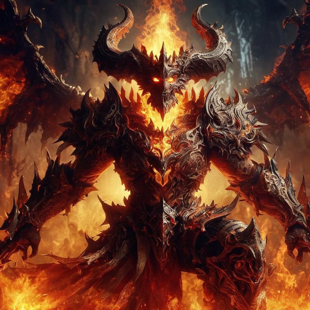 Vibrant Fire Golem in Dark Elemental Scene