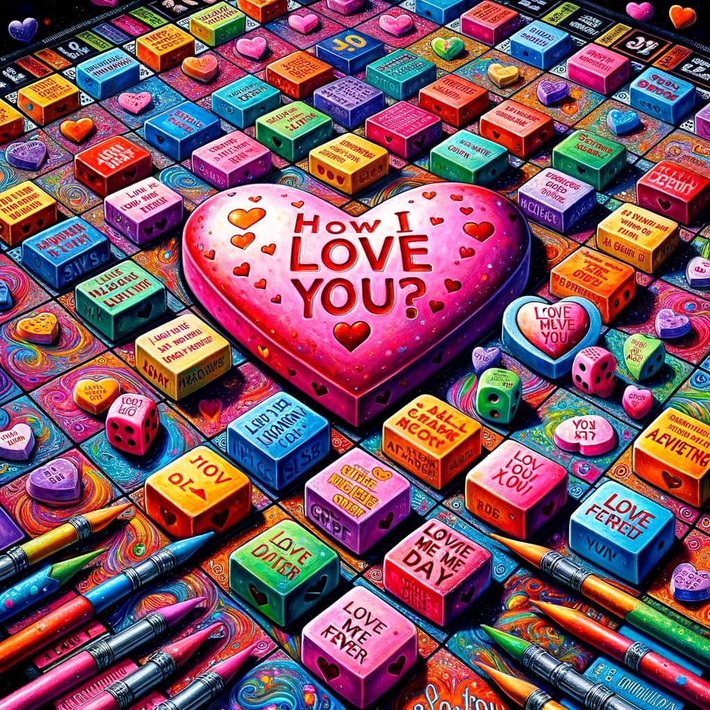 Heartfelt Board Game in Vibrant Graffiti Style