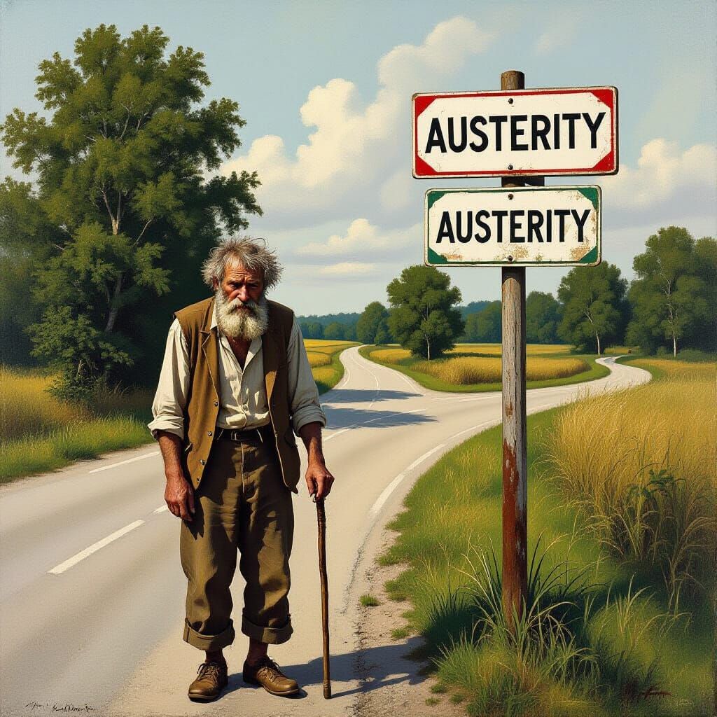 Man at Austerity Crossroads: Gritty Realism