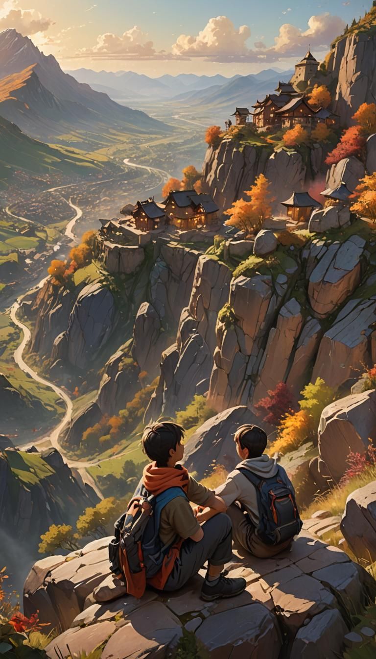 Brothers Overlook Mountain Village in Hyperrealistic Style