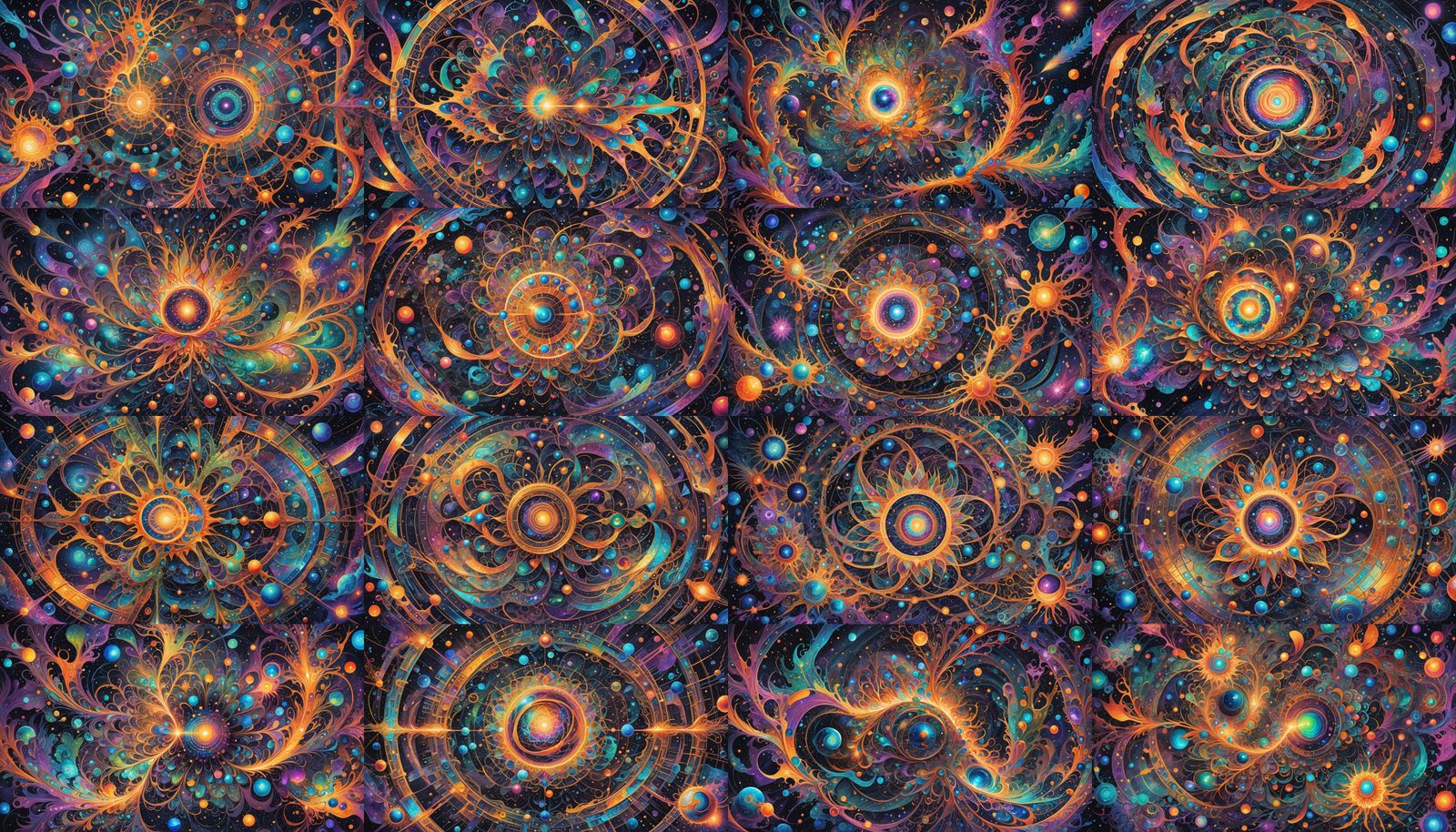 Iridescent Quantum Field Theory Illustration