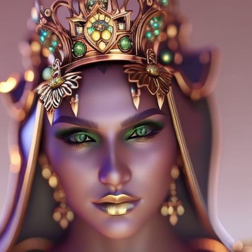 Steampunk Princess Warrior with Gold Foil