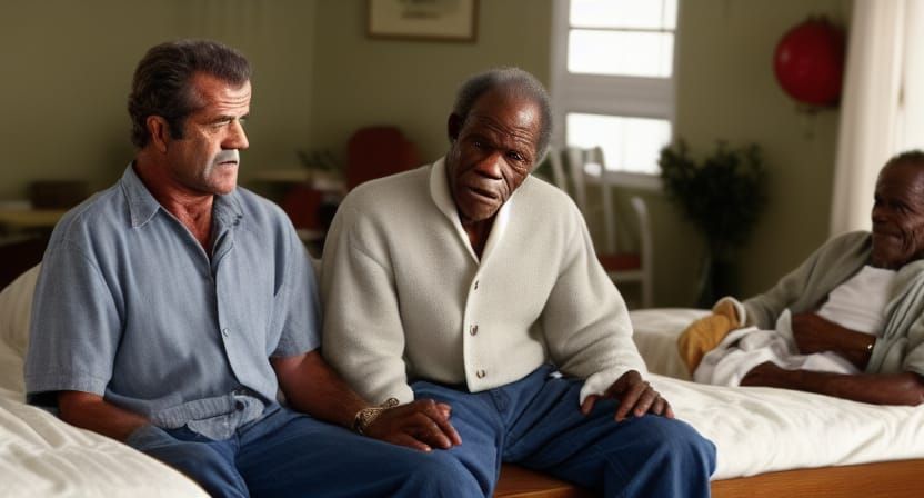 Mel Gibson and Danny Glover as Elderly Men