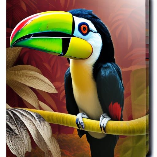Toco Toucan in Contemporary Punk Collage