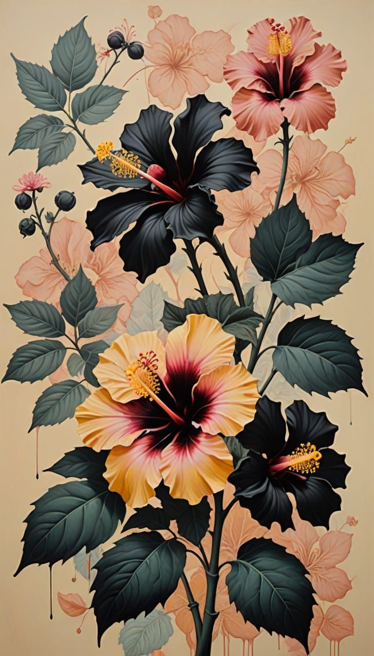 Dadaism Hibiscus: Chernobyl's Destruction in Pastel