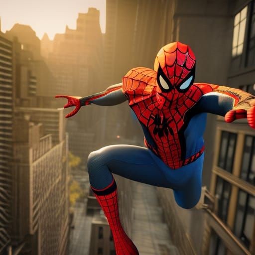 Spider-Man in 3D Game Cinematic Style
