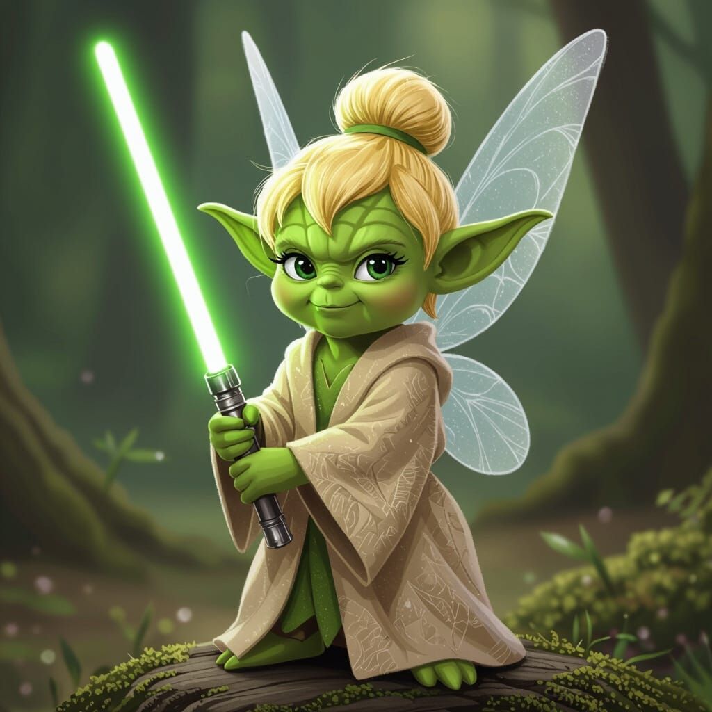 Tinkerbell Meets Yoda: A Whimsical Mashup