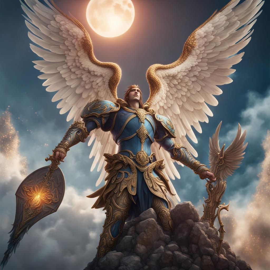 Archangel Michael Fantasy Concept Art in Deep Color