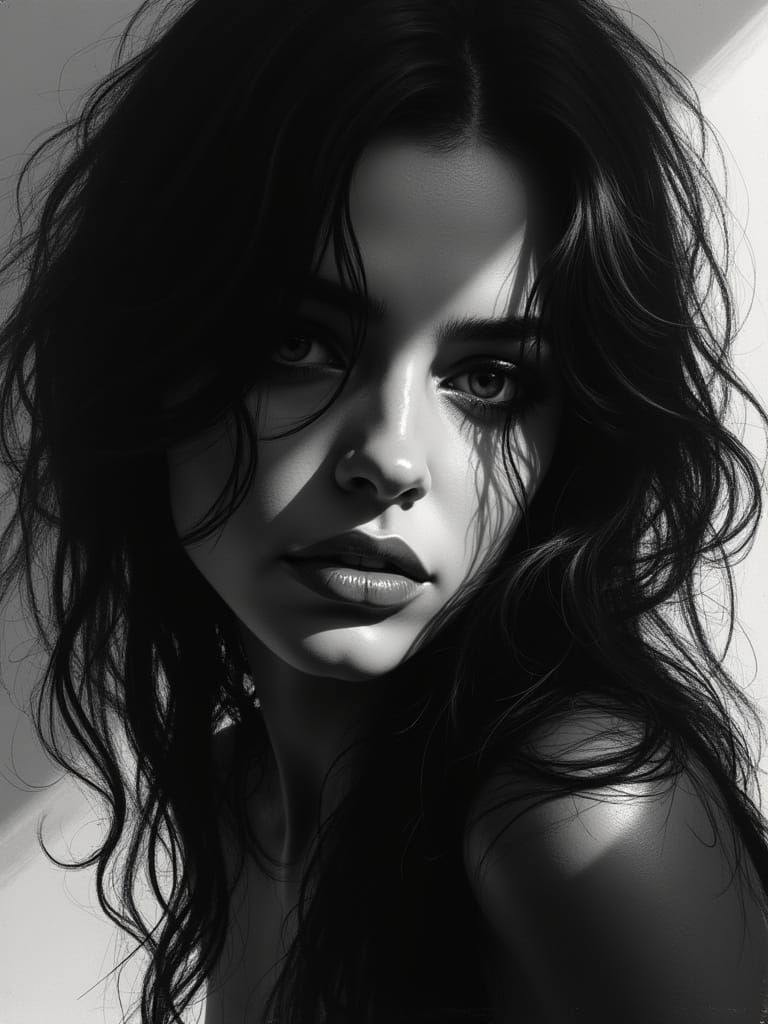 Noir Oracle in Expressionist Oil Painting