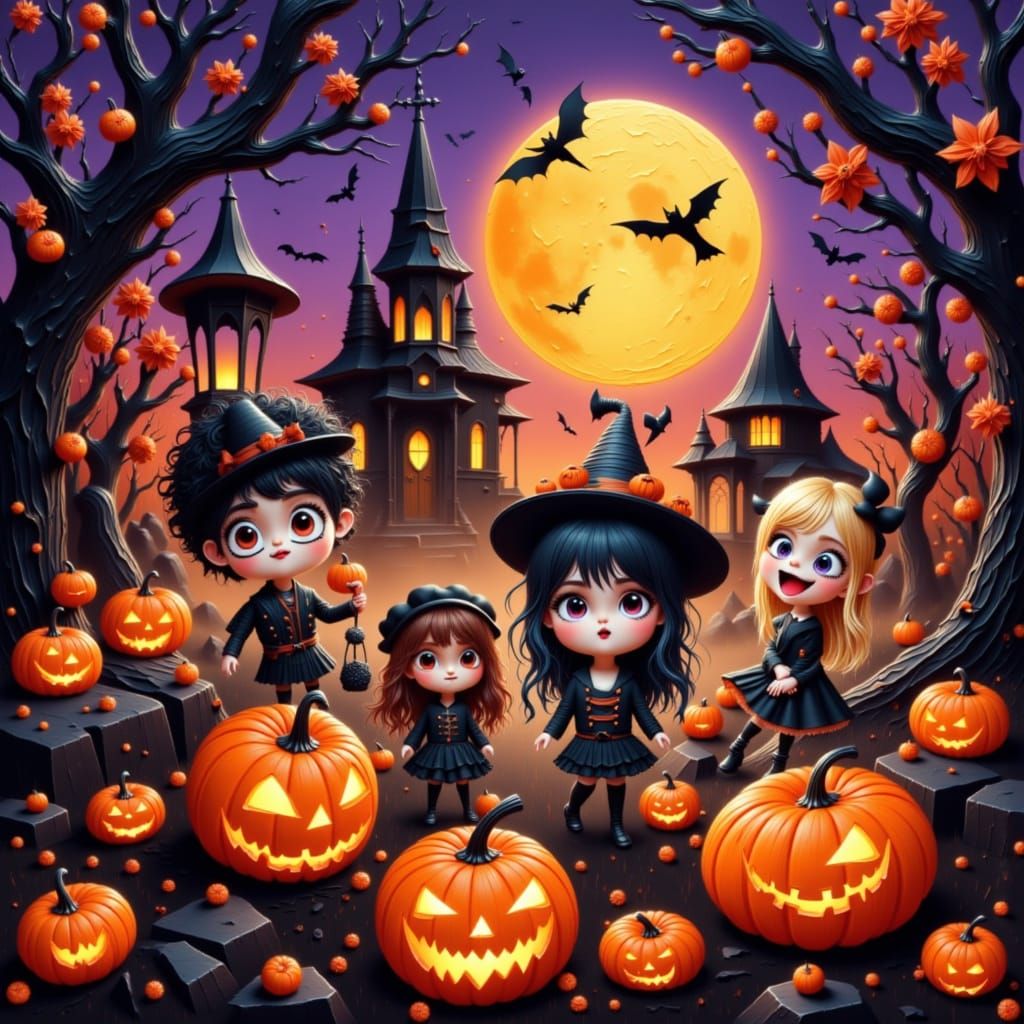Vibrant Halloween Party Scene