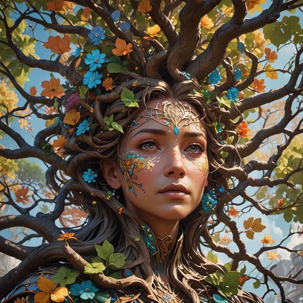 Tree of Life Close-Up: Art Nouveau Style