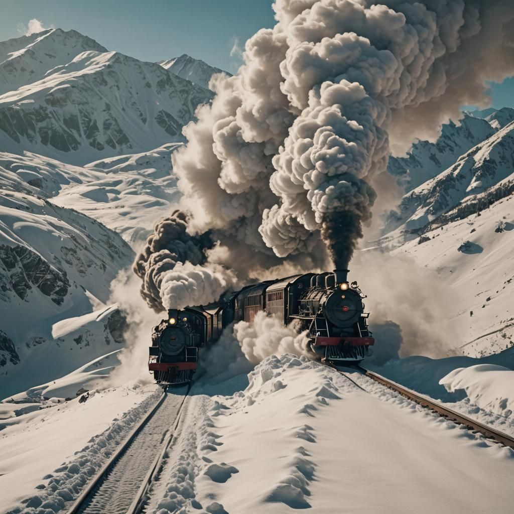Steam Train Blasts Through Winter Snowdrifts