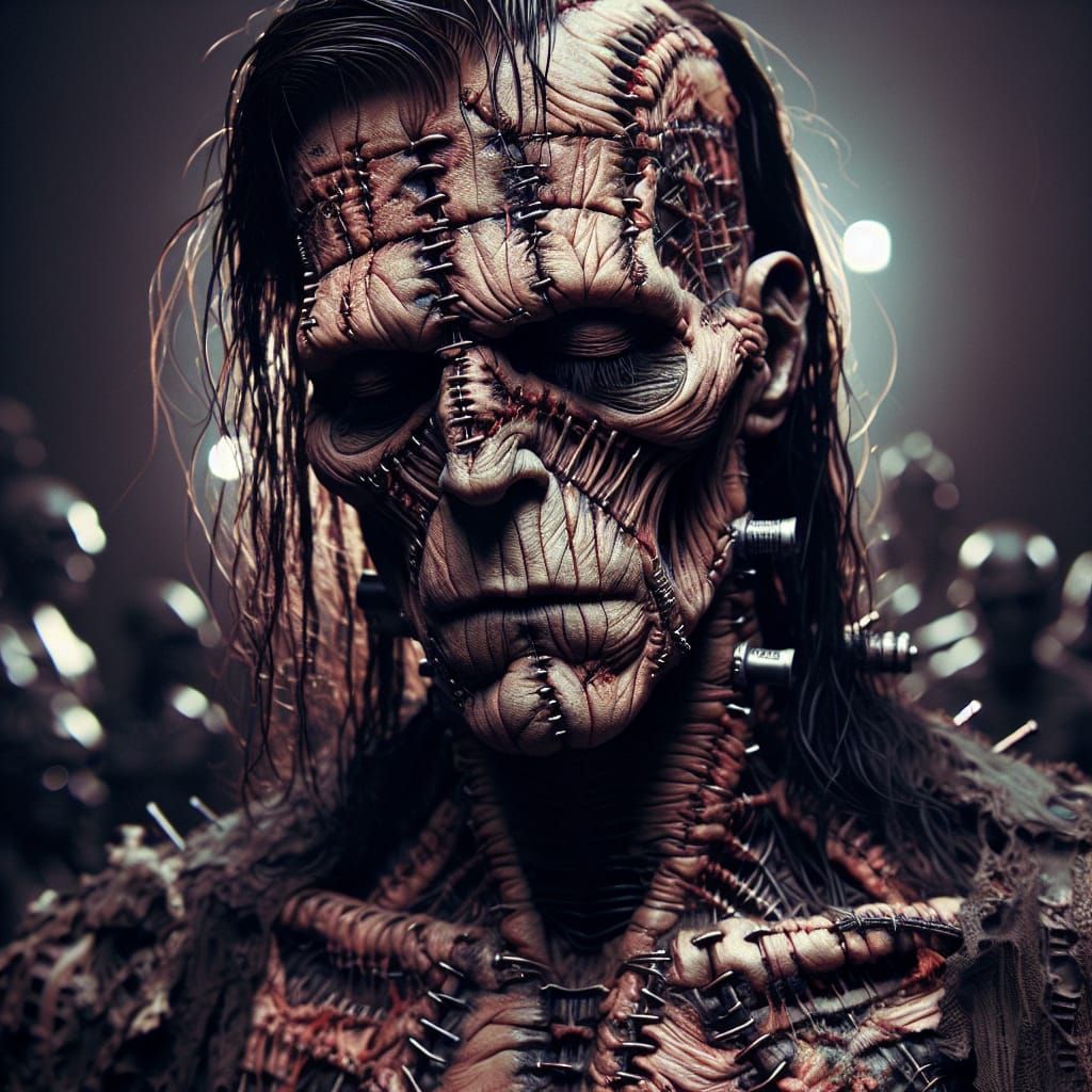 Detailed Frankenstein Monster in Cinematic Digital Painting