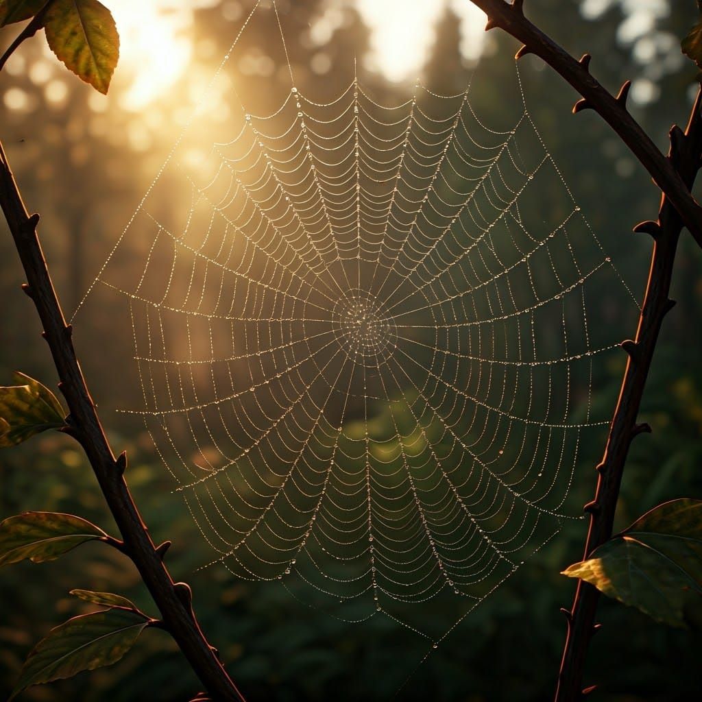 Ethereal Morning Web in Fractal Patterns