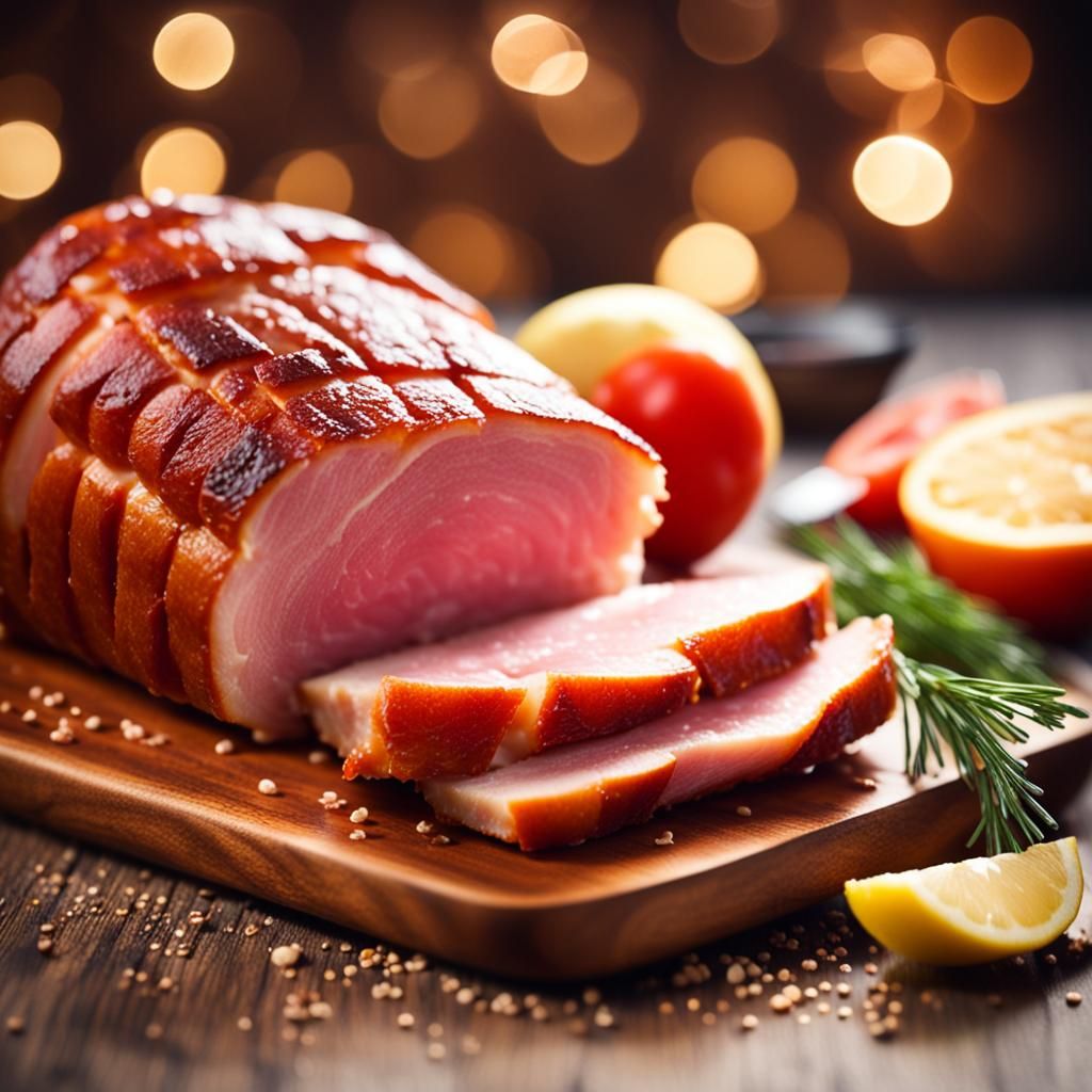 Delicious Ham Slice in Professional Photography Style