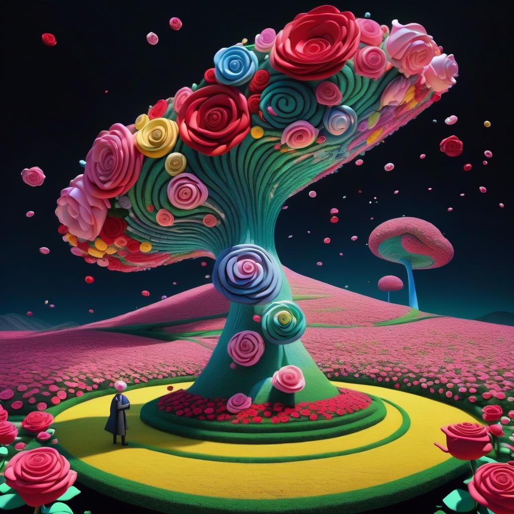 "As I stand alone in this field of ROSES that aren't really ...