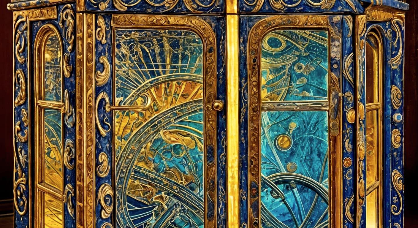 Surreal Desert Mirror Cabinet with Alien Jungle