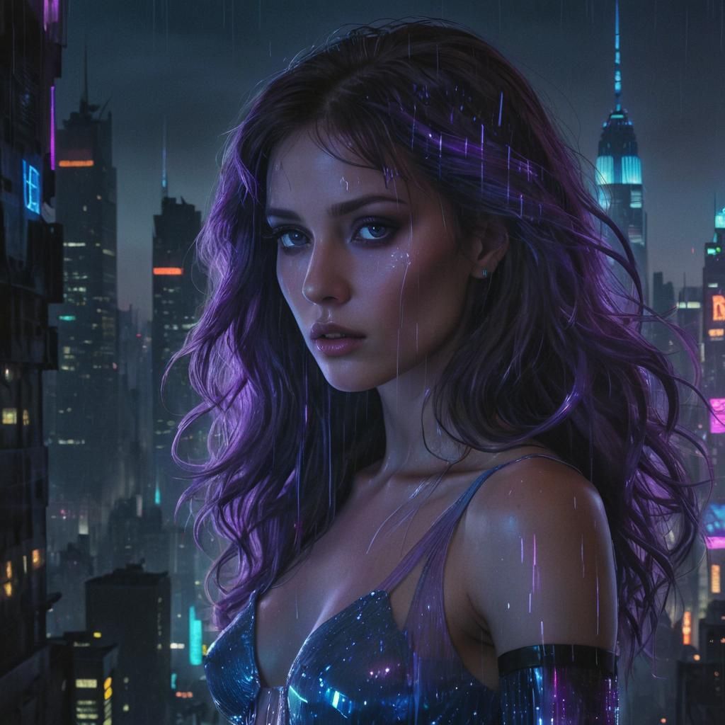Holographic Woman Dominates Blade Runner Cityscape