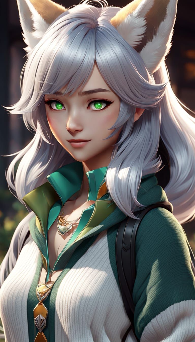 Anime-Inspired Female Concept Art in 3D Style
