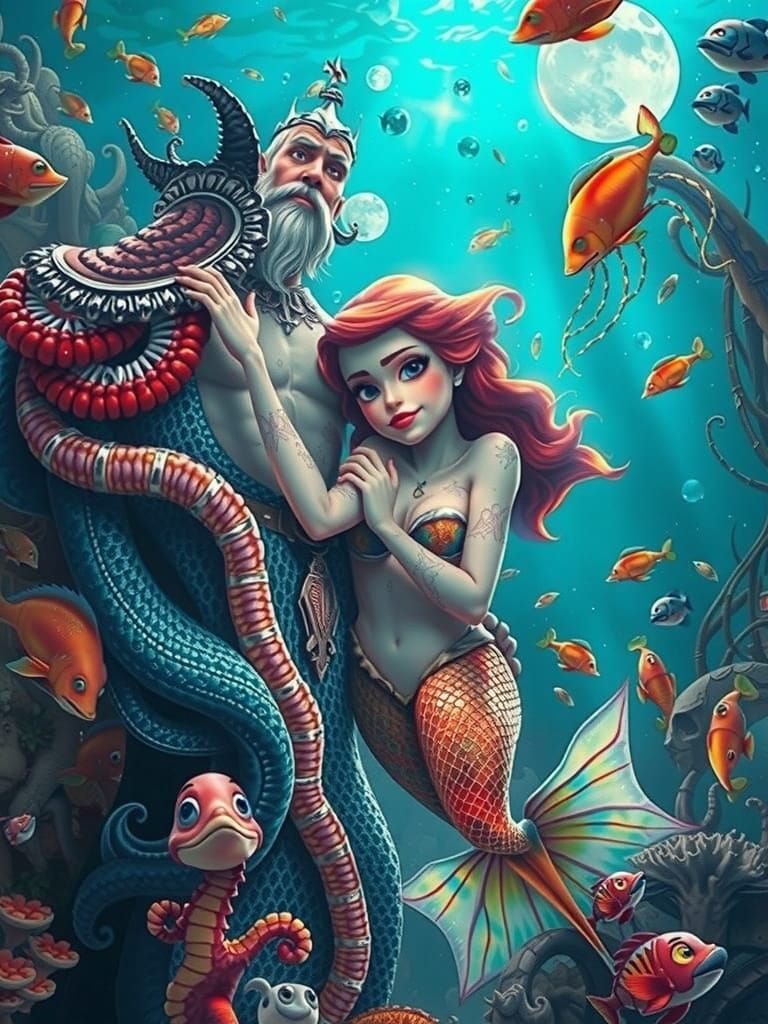 Majestic Mermaids in Vibrant Underwater Realm