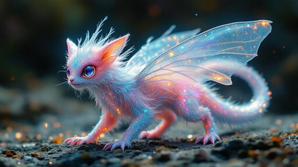 Iridescent Dream Creature with Stardust Fur