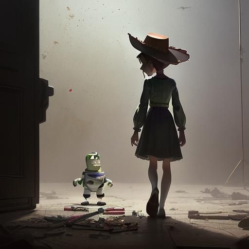 Sinister Toy Story Illustration in Digital Art Style