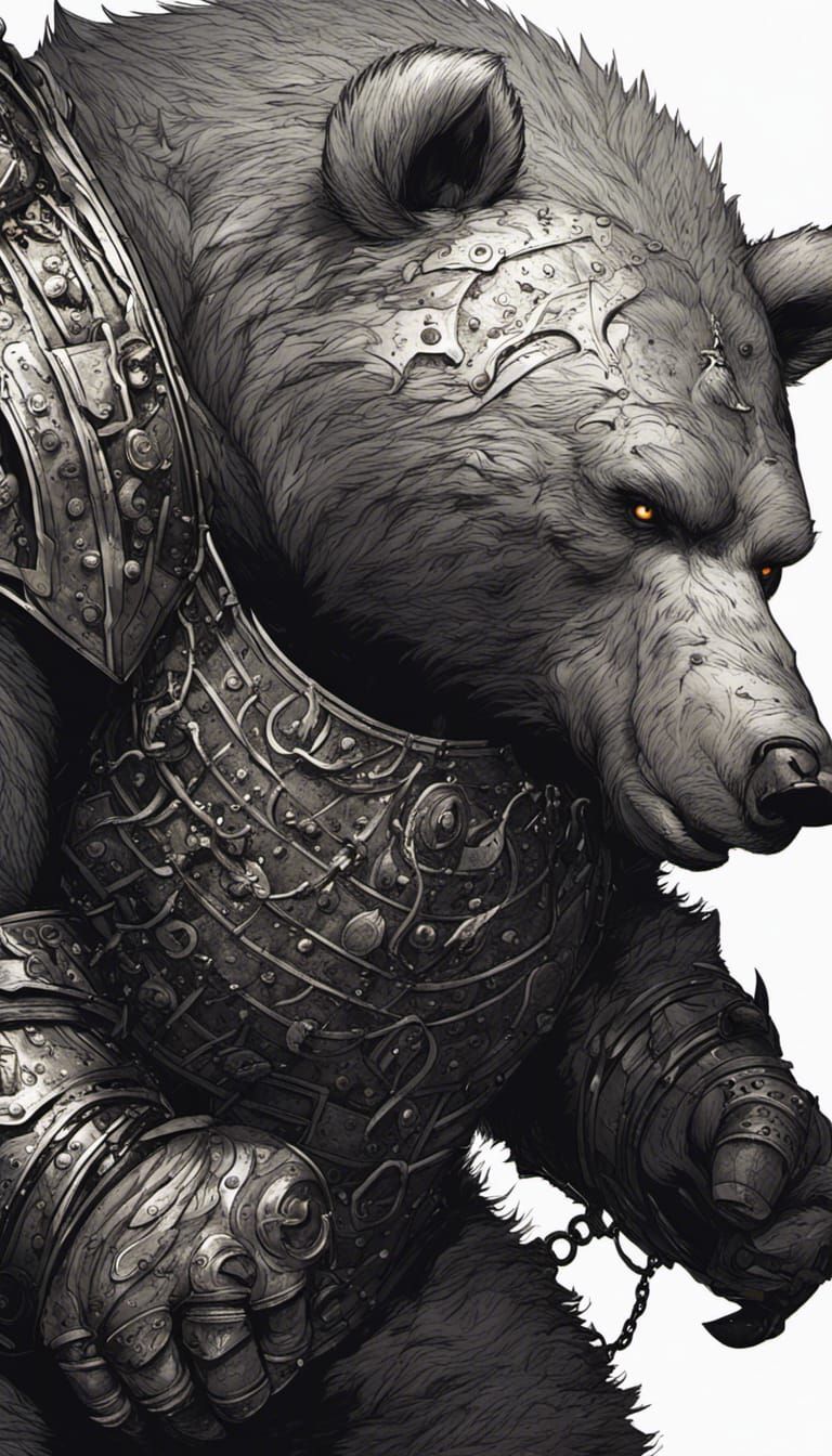 Shadow Barbarian Grizzly Bear with Greatsword