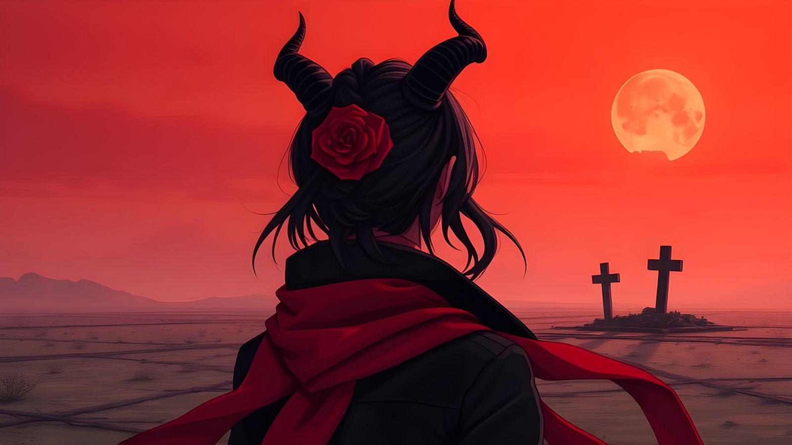 Cyberpunk Goddess in Desolate Wasteland