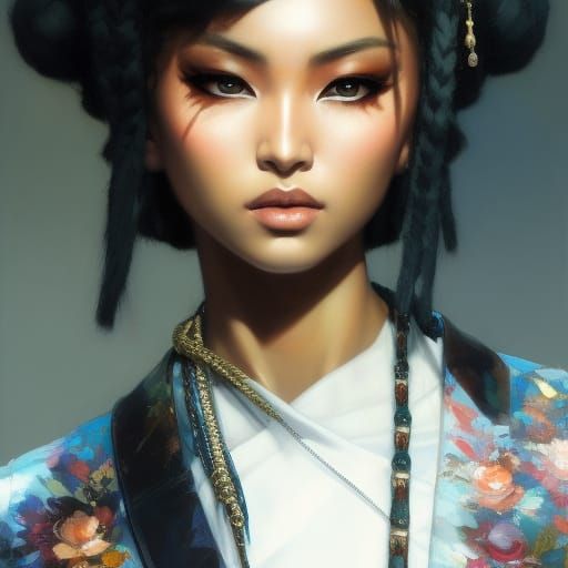 Colorful Ninjapunk Anime Painting in Graffiti Style