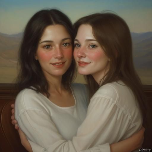Touching Portrait of Two Women in Love